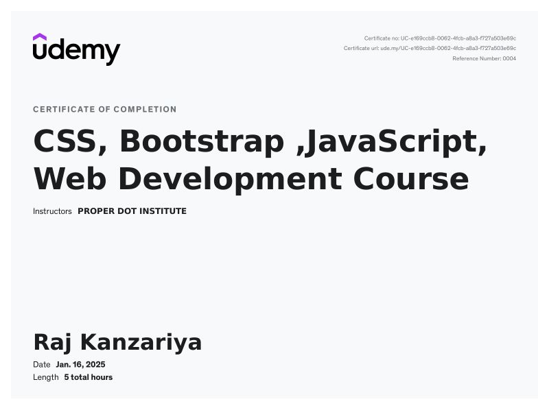 Udemy Course Certification